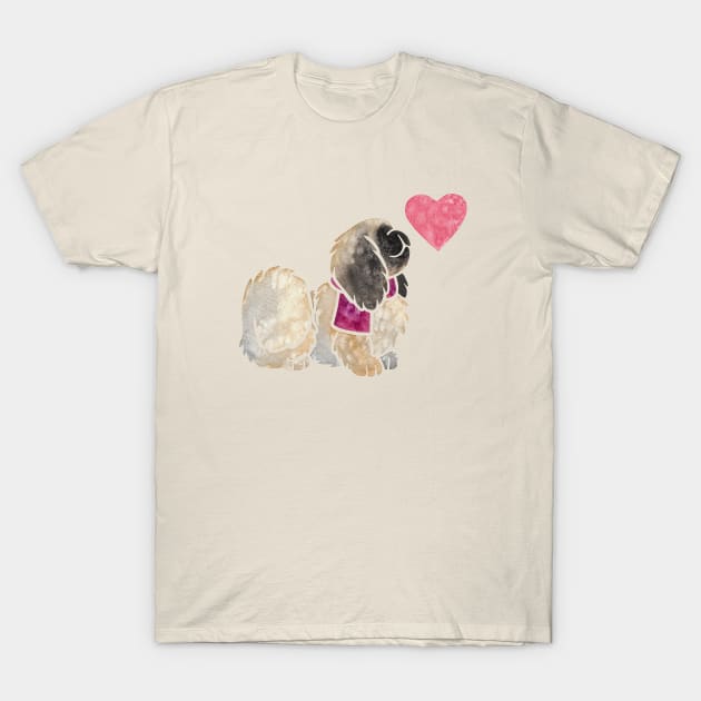 Pekingese watercolour T-Shirt by animalartbyjess